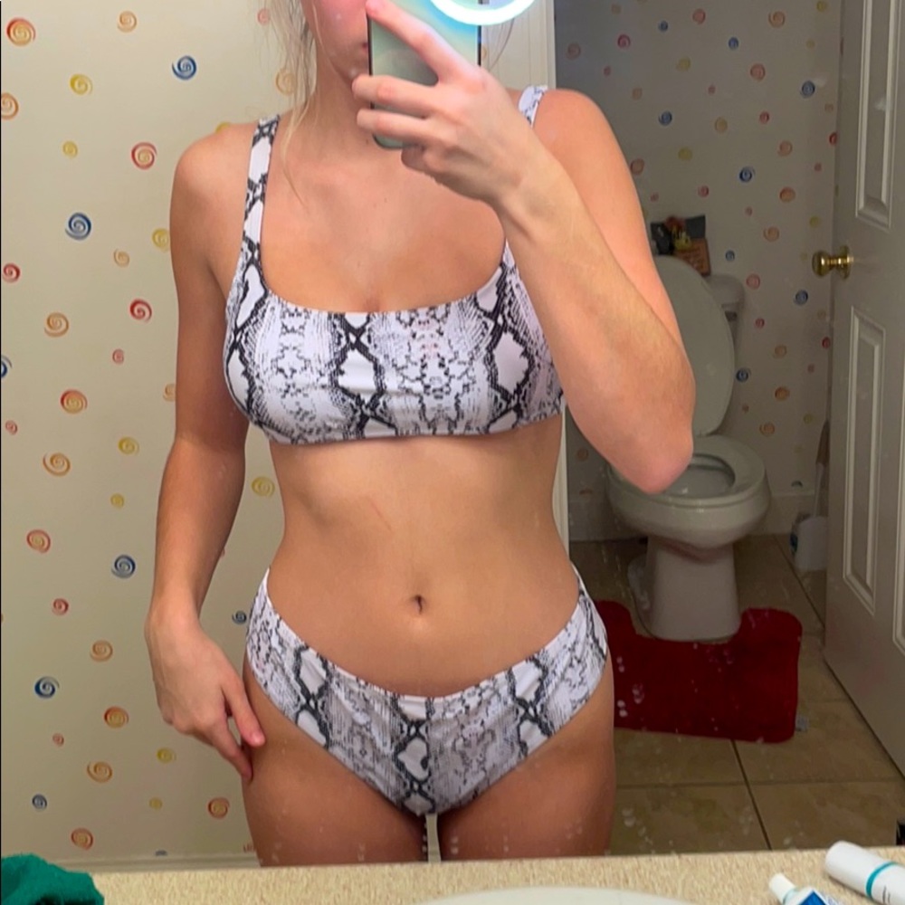 snake skin bikini set